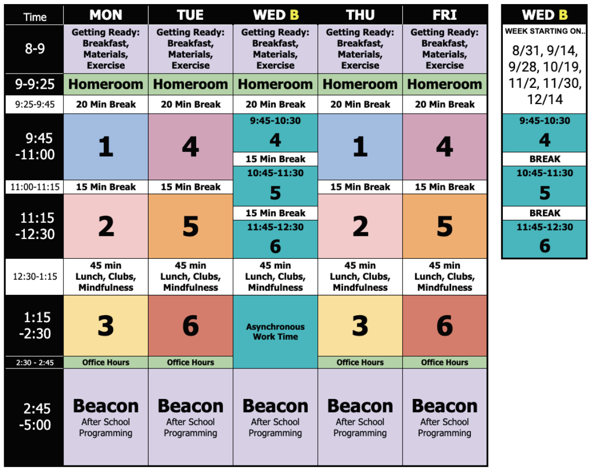 Presidio Bell Schedule SFUSD